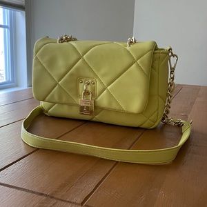 Steve Madden Quilted Soft Yellow Shoulder Crossbody Bag